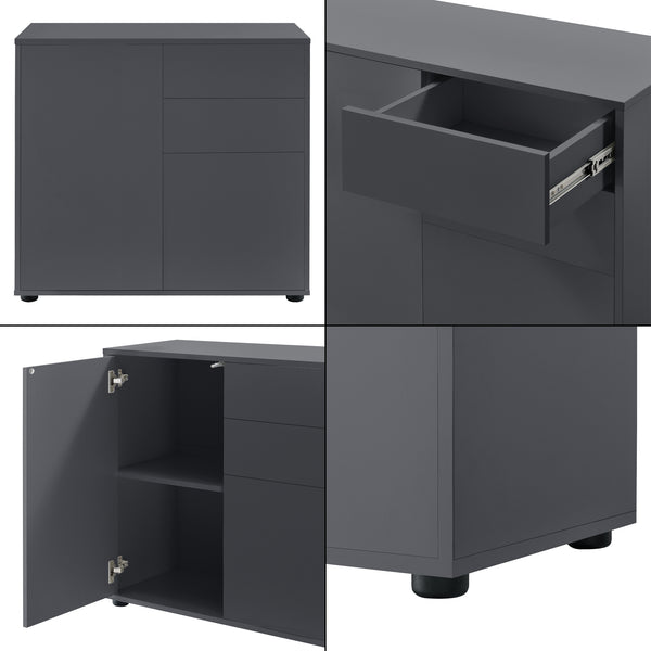 Sideboard Paarl 74x79x36cm mit 2 Schubladen und Schranktüren Matt
