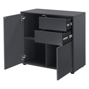 Sideboard Paarl 74x79x36cm mit 2 Schubladen und Schranktüren Matt
