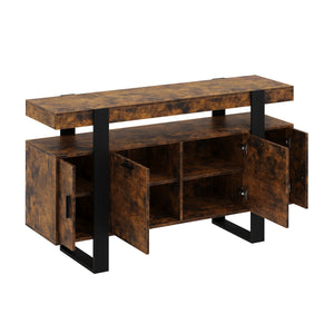 Sideboard CHELSEA 140 x 80 cm braun/schwarz