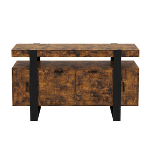 Sideboard CHELSEA 140 x 80 cm braun/schwarz