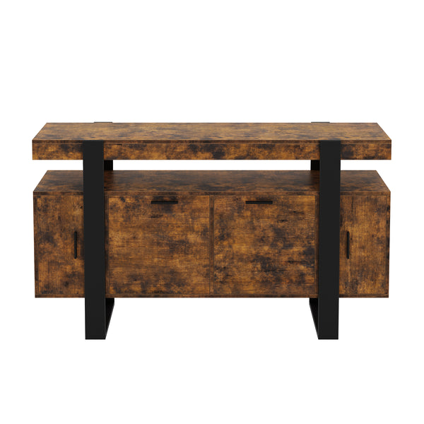 Sideboard CHELSEA 140 x 80 cm braun/schwarz