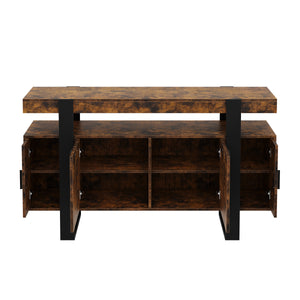 Sideboard CHELSEA 140 x 80 cm braun/schwarz