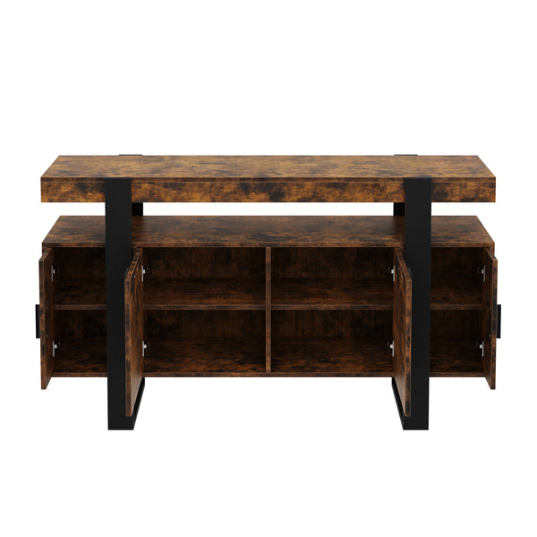Sideboard CHELSEA 140 x 80 cm braun/schwarz
