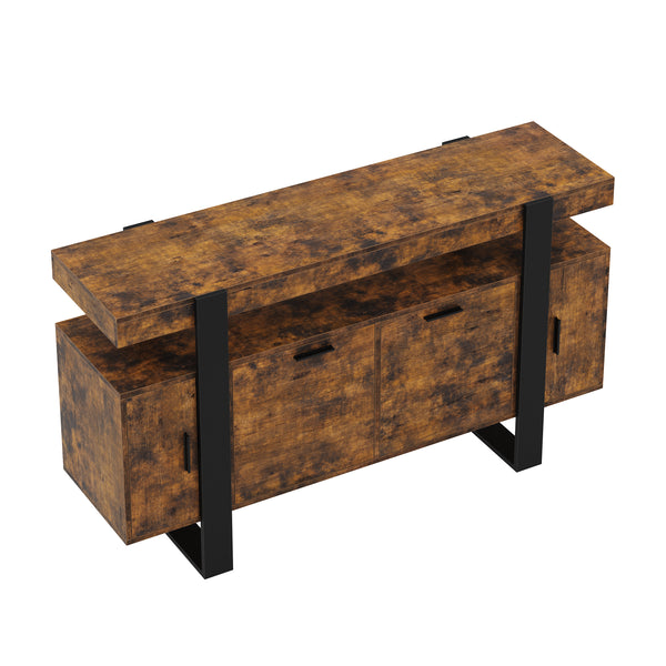 Sideboard CHELSEA 140 x 80 cm braun/schwarz