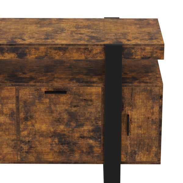Sideboard CHELSEA 140 x 80 cm braun/schwarz