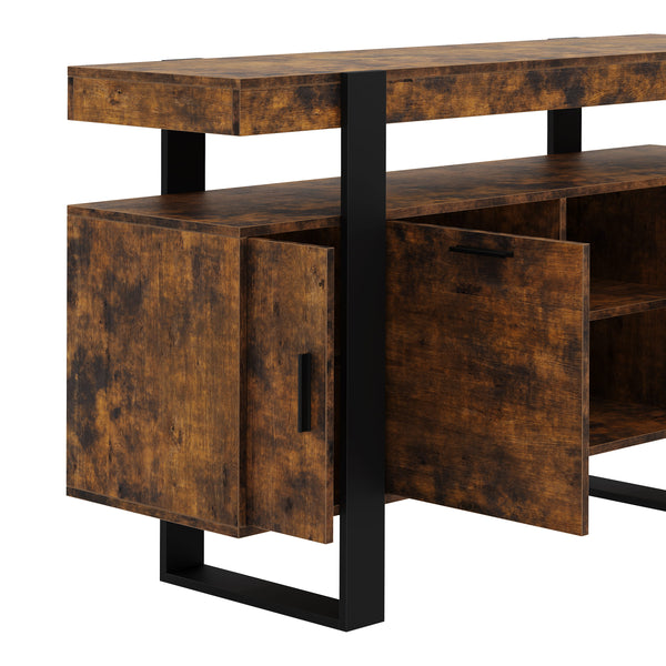 Sideboard CHELSEA 140 x 80 cm braun/schwarz