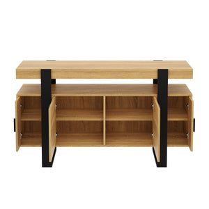 Sideboard CHELSEA 140 x 80 cm hellbraun/schwarz