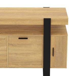 Sideboard CHELSEA 140 x 80 cm hellbraun/schwarz