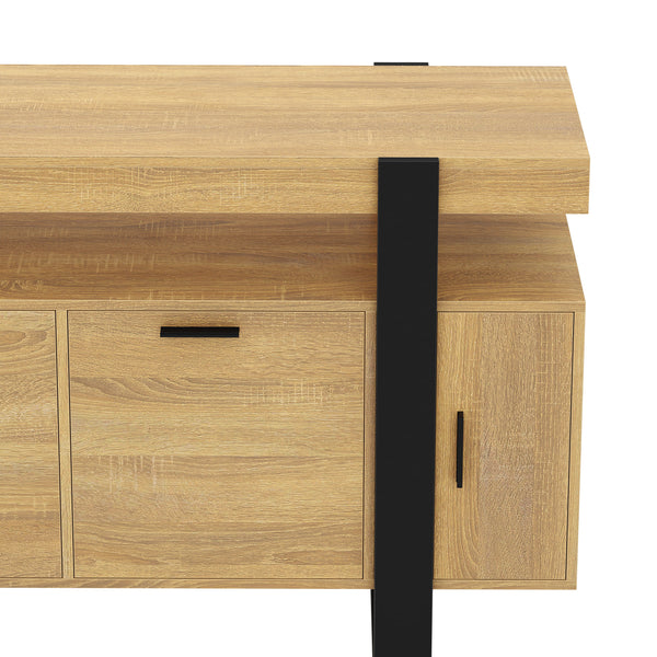 Sideboard CHELSEA 140 x 80 cm hellbraun/schwarz