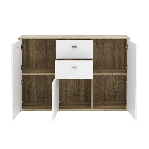 Sideboard DANTE 114 x 77 cm braun/weiss