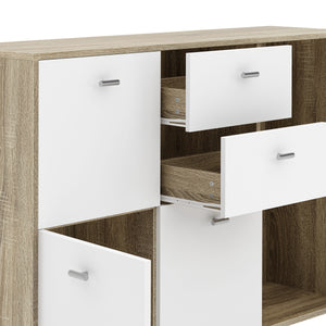 Sideboard DANTE 114 x 77 cm braun/weiss