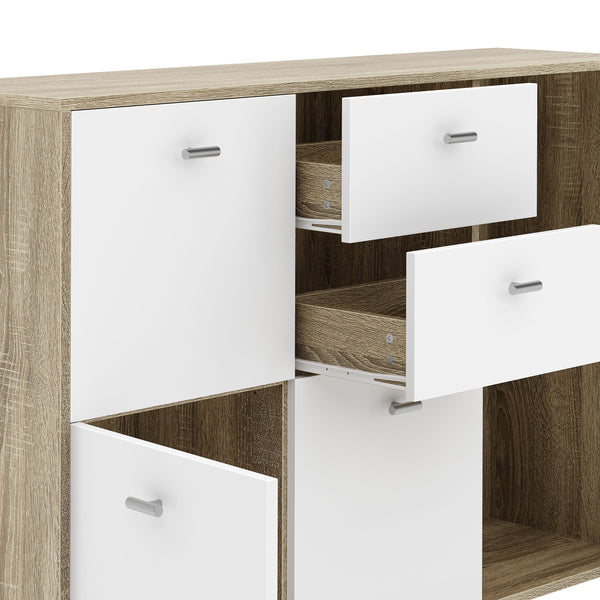 Sideboard DANTE 114 x 77 cm braun/weiss