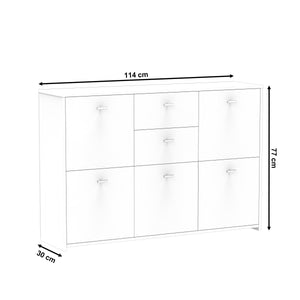 Sideboard DANTE 114 x 77 cm braun/weiss