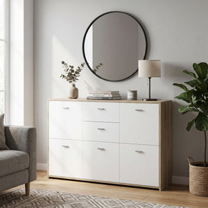 Sideboard DANTE 114 x 77 cm braun/weiss