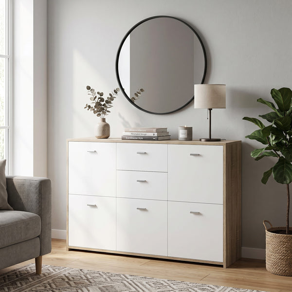 Sideboard DANTE 114 x 77 cm braun/weiss