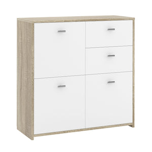 Sideboard DANTE 77 x 77 cm braun/weiss