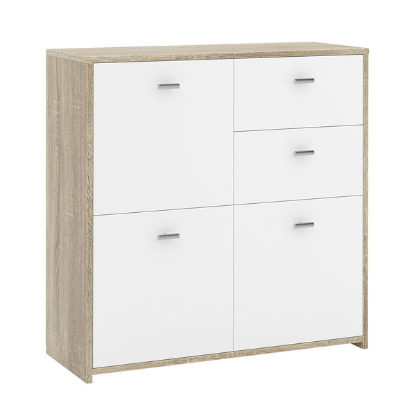 Sideboard DANTE 77 x 77 cm braun/weiss