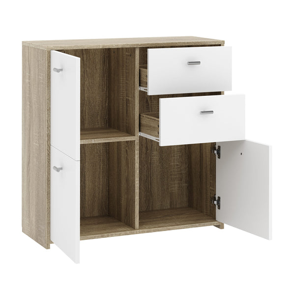 Sideboard DANTE 77 x 77 cm braun/weiss