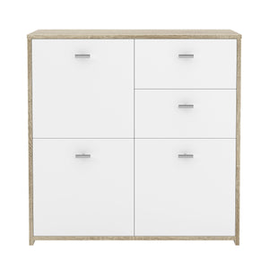 Sideboard DANTE 77 x 77 cm braun/weiss