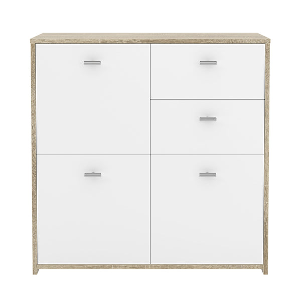 Sideboard DANTE 77 x 77 cm braun/weiss
