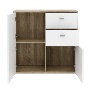 Sideboard DANTE 77 x 77 cm braun/weiss