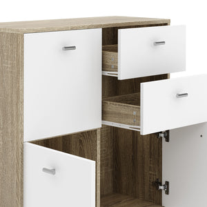 Sideboard DANTE 77 x 77 cm braun/weiss