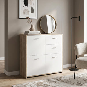 Sideboard DANTE 77 x 77 cm braun/weiss