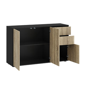 Sideboard GIDEON 117 x 72 cm braun/schwarz
