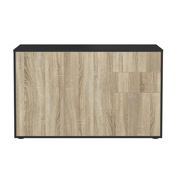 Sideboard GIDEON 117 x 72 cm braun/schwarz