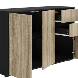 Sideboard GIDEON 117 x 72 cm braun/schwarz