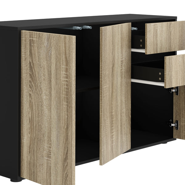 Sideboard GIDEON 117 x 72 cm braun/schwarz