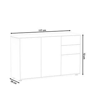 Sideboard GIDEON 117 x 72 cm braun/schwarz