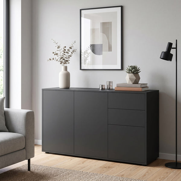 Sideboard GIDEON 117 x 72 cm schwarz