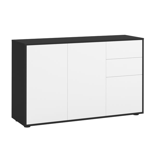 Sideboard GIDEON 117 x 72 cm weiss/schwarz