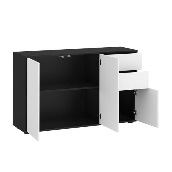 Sideboard GIDEON 117 x 72 cm weiss/schwarz