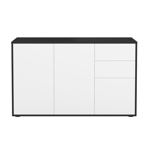 Sideboard GIDEON 117 x 72 cm weiss/schwarz