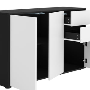 Sideboard GIDEON 117 x 72 cm weiss/schwarz