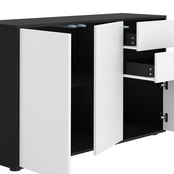 Sideboard GIDEON 117 x 72 cm weiss/schwarz