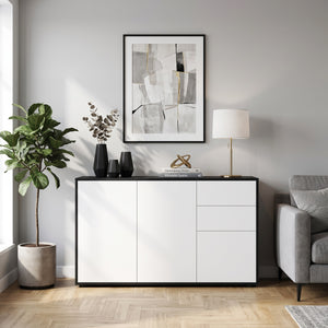 Sideboard GIDEON 117 x 72 cm weiss/schwarz