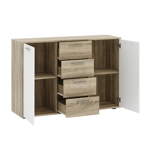 Sideboard GLEDIS 120 x 82 cm braun/weiss