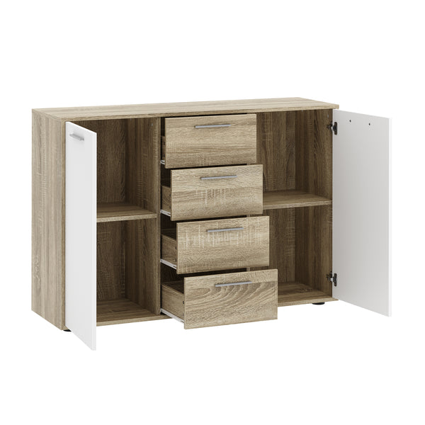 Sideboard GLEDIS 120 x 82 cm braun/weiss