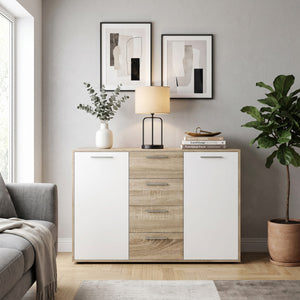 Sideboard GLEDIS 120 x 82 cm braun/weiss
