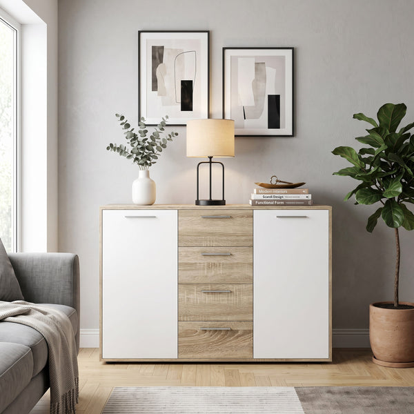 Sideboard GLEDIS 120 x 82 cm braun/weiss