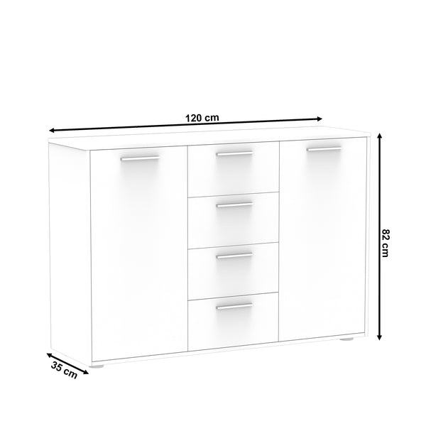 Sideboard GLEDIS 120 x 82 cm weiss