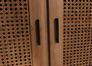 Sideboard Highboard Rattan Akazie Massivholz 82x160x45cm