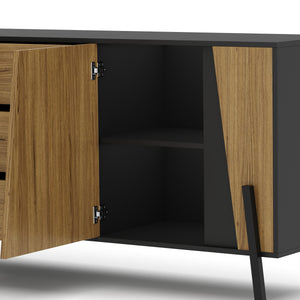Sideboard PROMINA 174 x 75 cm braun/schwarz