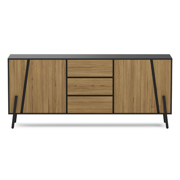 Sideboard PROMINA 174 x 75 cm braun/schwarz