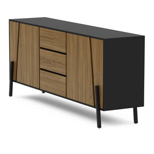 Sideboard PROMINA 174 x 75 cm braun/schwarz