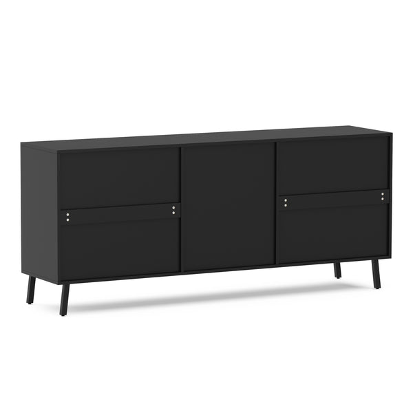 Sideboard PROMINA 174 x 75 cm braun/schwarz