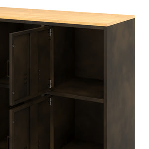 Sideboard auf Rollen Industrial FORGE 119 x 89 cm schwarz/braun